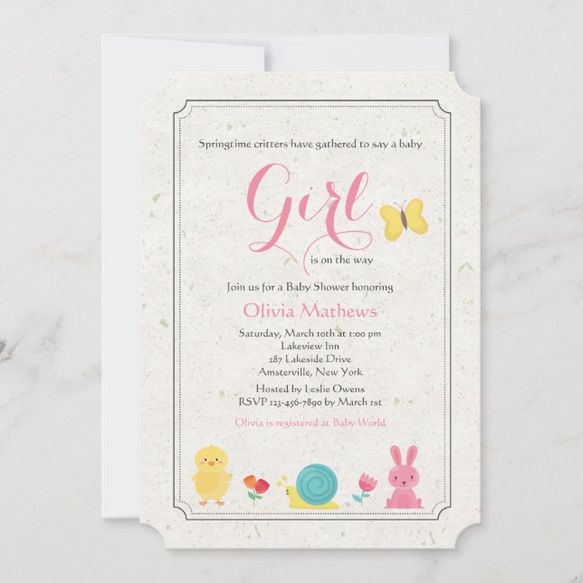 Invitation des critères de printemps (Devant)