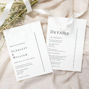 Invitation Des Détails De Mariage Minimal Et Simple Et Modern