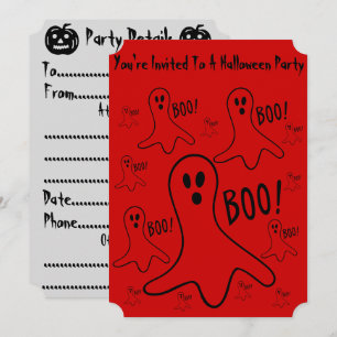 Invitation des fantômes rigolots qui crient boo ! fête de l'h