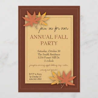 Invitation des Feuilles de la fête d'automne