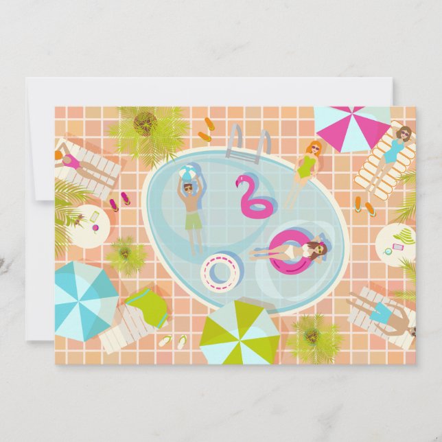 Invitation Des filles et des garçons du bikini jouant au jeu  (Devant)