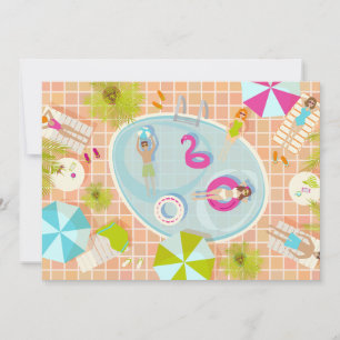 Invitation Des filles et des garçons du bikini jouant au jeu