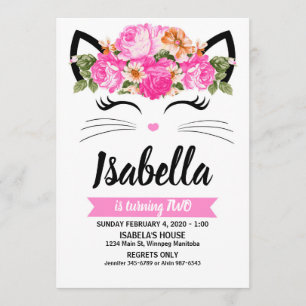 Invitation des fleurs de chats