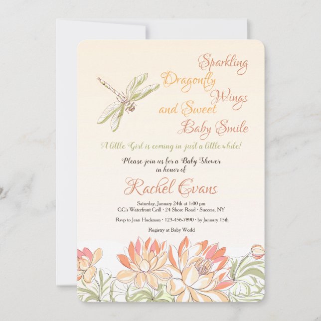 Invitation des fleurs de lotus et des libellules (Devant)