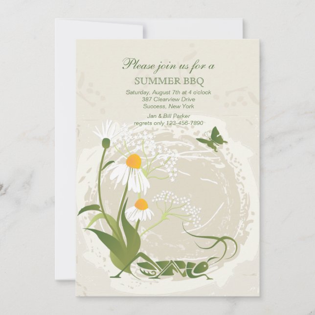 Invitation des fleurs d'été (Devant)