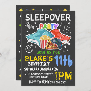 Invitation des garçons Sleepover - SLEEPOVER ANNIV