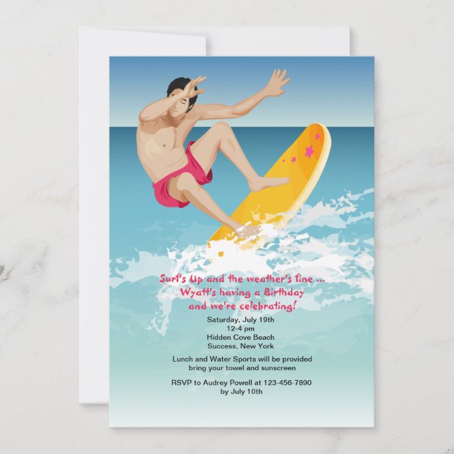 Invitation des hommes surfeurs (Devant)
