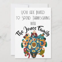 Invitation des invités de table Thanksgiving