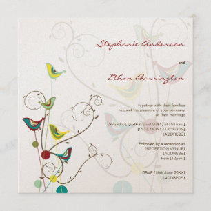 Invitation Des Oiseaux D'Été Et Des Mariages De Fils Invitent