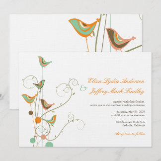 Invitation Des Oiseaux D'Été Et Des Mariages De Fils Invitent