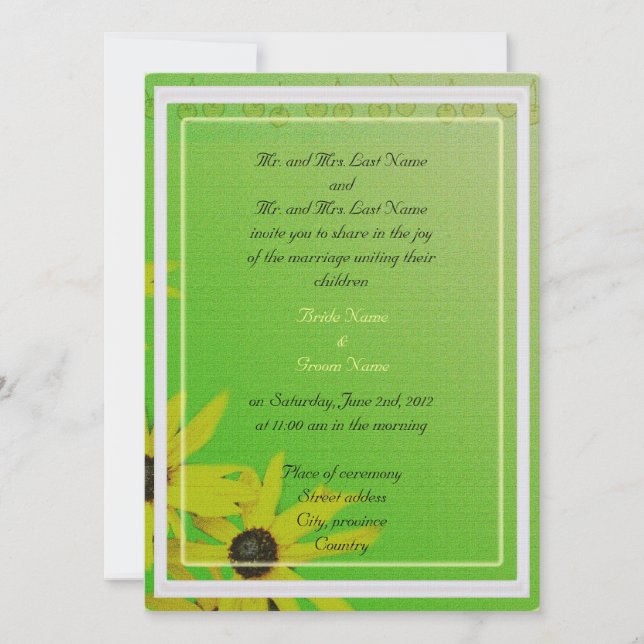 Invitation des parents des mariés, marguerite (Devant)