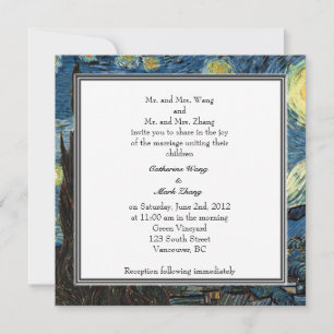 Invitation des parents des mariés, mariage