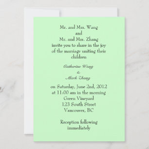 Invitation des parents mariés et mariés, mariage