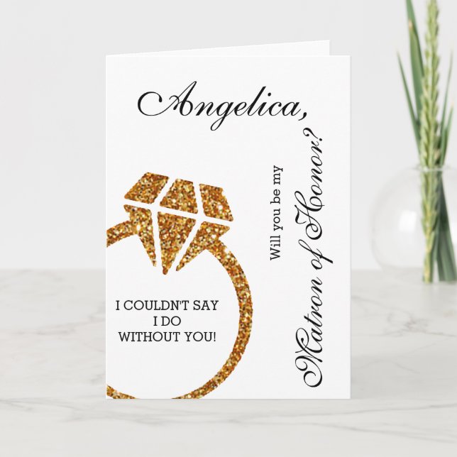 Invitation Des parties scintillantes d'or vous serez mon (Devant)