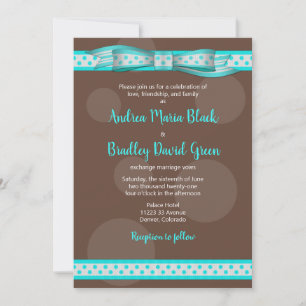 Invitation des Pois Brown Aqua et Chocolat