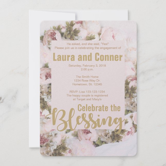 Invitation Des roses - célébrez l'invitation de bénédiction (Devant)