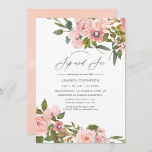 Invitation Des Roses en or rose et Rose sirotent et voient