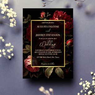 Invitation Des roses vintages sombres et maussades tous en un