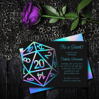 Invitation Dés RPG | Holo Imaginaire Tabletop PnP Gamer Party