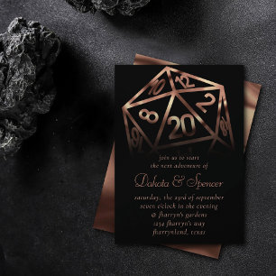 Invitation Dés RPG   Imaginaire cuivre Retro Tabletop PnP Gam