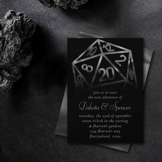 Invitation Dés RPG | Imaginaire Old School Tabletop Retro Gam (Créateur téléchargé)