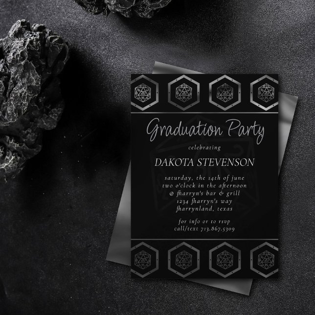 Invitation Dés RPG | Imaginaire Tabletop Retro PnP Gamer Part (Créateur téléchargé)