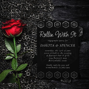 Invitation Dés RPG   Joueur de rôle Retro Old School Tablett