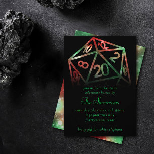Invitation Dés RPG   XMAS Imaginaire Tabletop Gamer Holiday