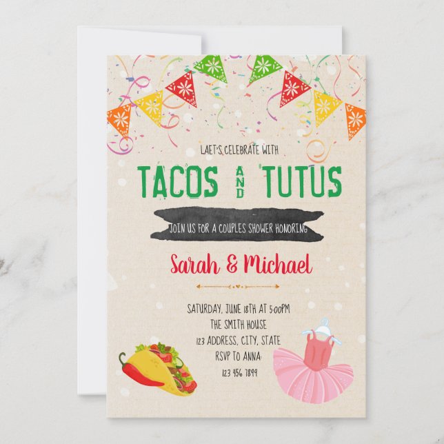 Invitation des tacos et des tutus (Devant)