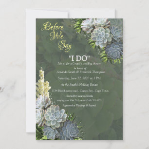 Invitation Des teintes succulentes de bleus pâles et de Feuil