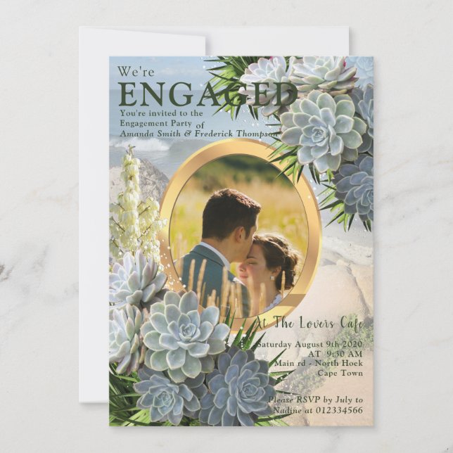 Invitation Des teintes succulentes de blues pâles (Devant)