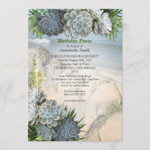 Invitation Des teintes succulentes de blues pâles Anniversair