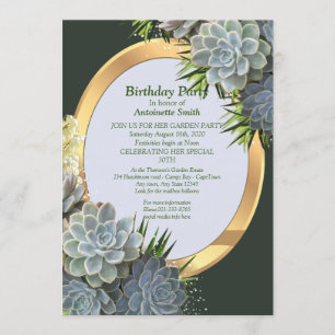 Invitation Des teintes succulentes de blues pâles Anniversair
