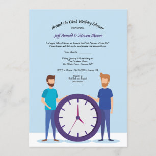 Invitation des Wedding showers gays à l'horloge