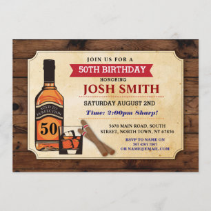 Invitation des Whisky Cigars de l'anniversaire de 
