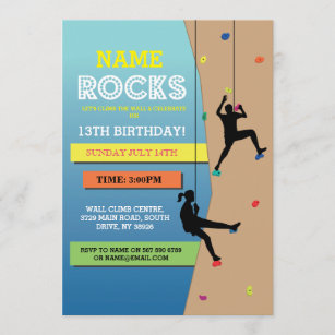 Friendly Fox Invitation escalade, 12 cartes d'invitation pour anniversaire,  fête de Boulder, anniversaire d'enfant