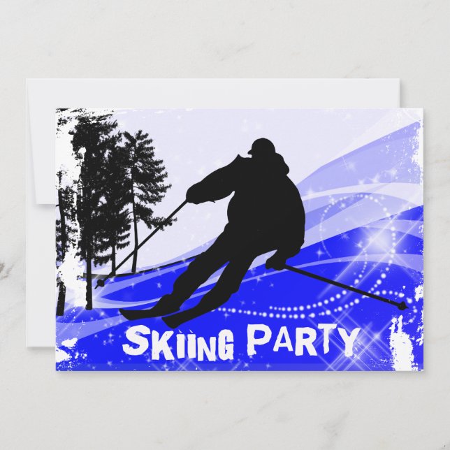 Invitation Descente sur les pistes de ski (Devant)