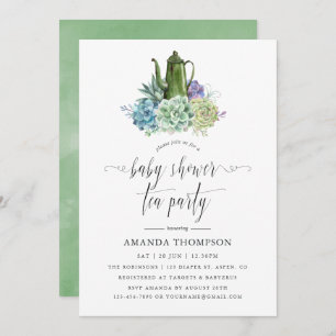 Invitation Desert Cactus Succulents Baby shower Tea Party