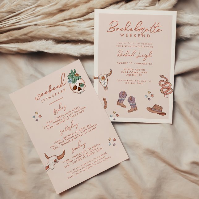 Invitation Desert Cowgirl Bachelorette Weend (Créateur téléchargé)