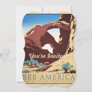 Invitation Désert de Cowboy Chevaux Vintages de l'Ouest