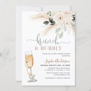 Invitation Désert de verdure Boho Herbe de Pampas Brunch & Bu