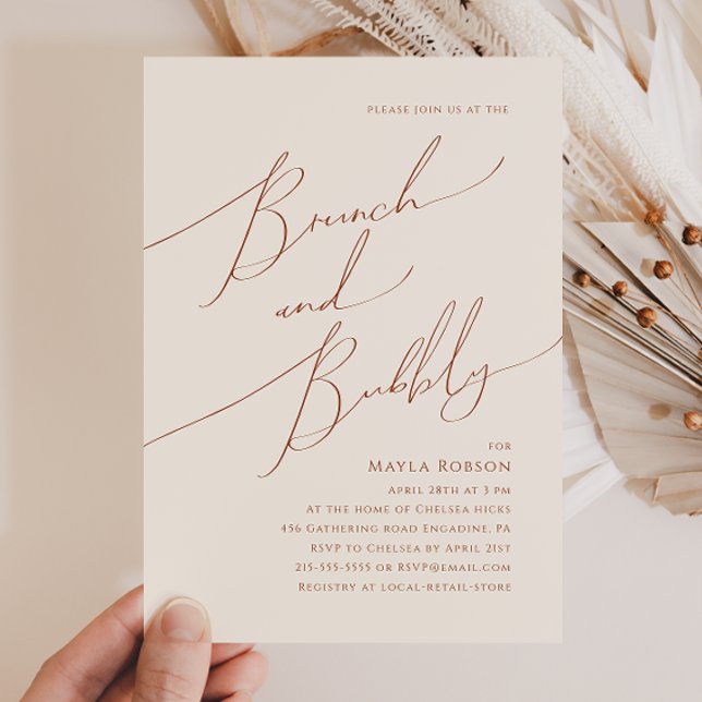 Invitation Désert de Whimsical | Brunch beige et mousseux (Créateur téléchargé)