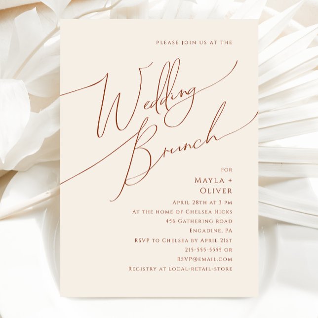 Invitation Désert de Whimsical | Brunch Mariage beige (Créateur téléchargé)