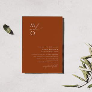 Invitation Désert de Whimsical   Mariage Monogramme en terre 