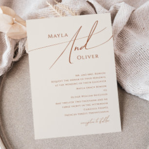 Invitation Désert de Whimsical   Mariage traditionnel beige