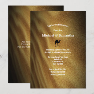 Invitation Desert dune week-end à dos de chameau mariage