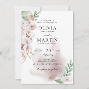 Invitation Desert Dust Pink et Sage Mariage