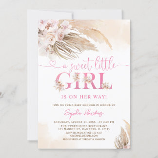Invitation Desert Pampas Pampas Pampas Grass Girl Baby shower