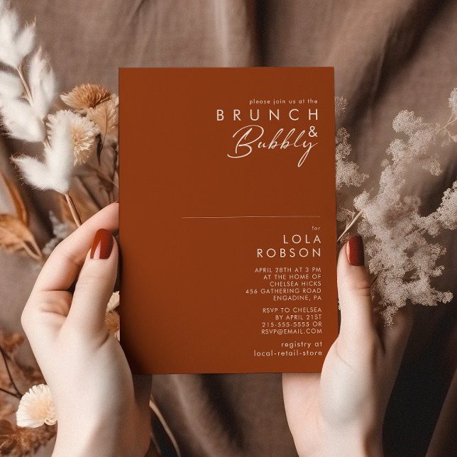 Invitation Désert simple | Brunch en terre cuite et douche à  (Créateur téléchargé)