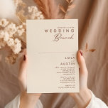 Invitation Désert simple | Brunch Mariage blanc naturel<br><div class="desc">Ce simple désert | Natural White mariage brunch invitation est exactement ce que vous cherchez pour compléter votre brunch boho rustique moderne. Idéal pour une ambiance occidentale minimaliste vintage ou une ambiance bohème automnale rétro. Le script minimal de cannelle foncée apparaît vraiment avec cet arrière - plan d'automne. Vous pouvez...</div>